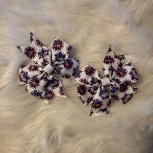 SET of Frozen 3 1/2"  Pinwheel Bows   7648  Handmade NWT Boutique